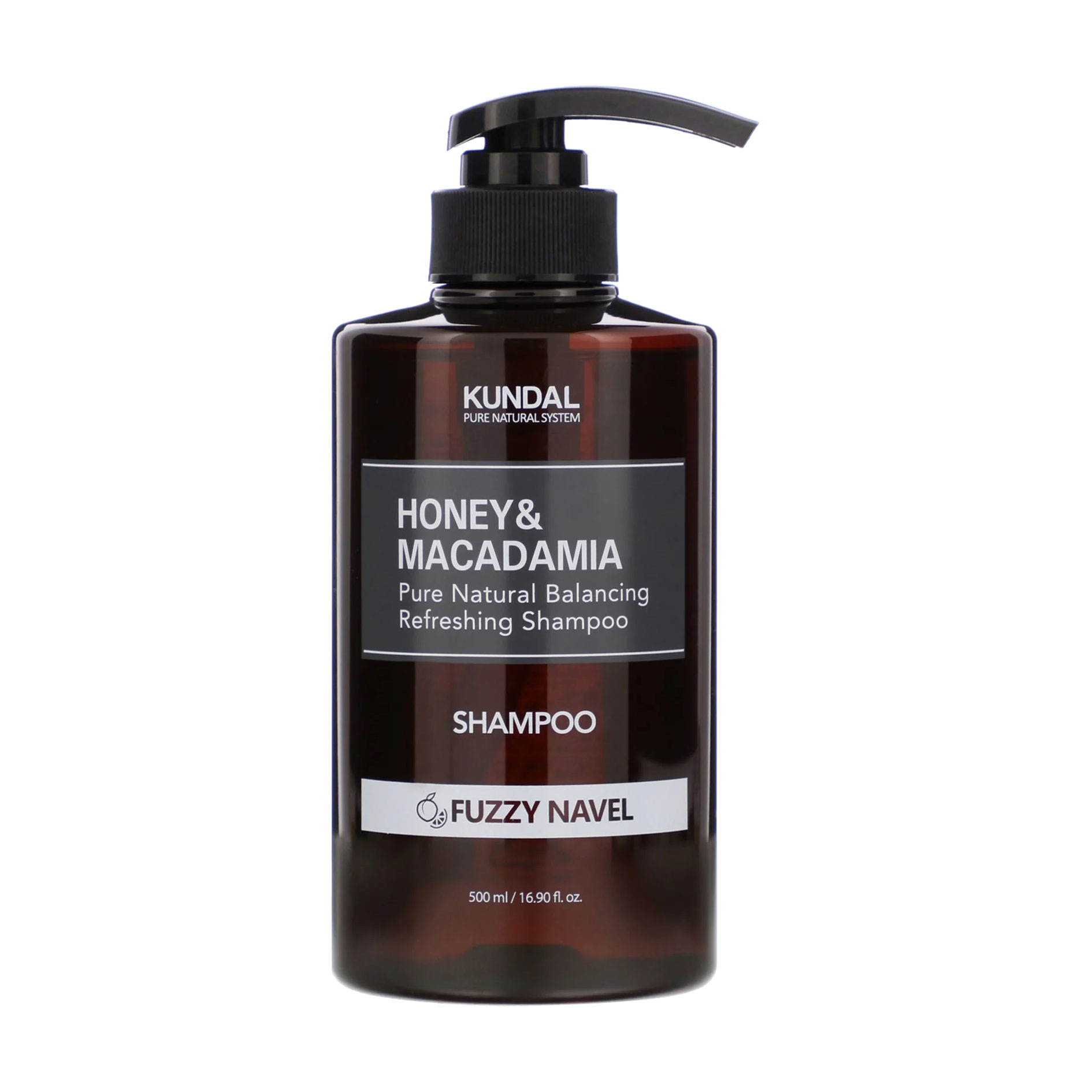 Безсульфатний шампунь для волосся Kundal Pure Natural System Honey&amp;Macadamia Shampoo Мед та макадамія, аромат Fuzzy Navel, 500 мл